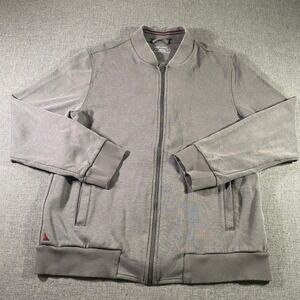 UNTUCKIT Mens Bomber Jacket Full Zip Heather Gray Casual Lightweight Medium